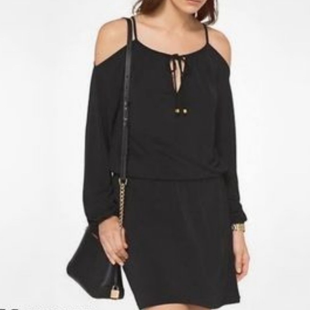 Michael Kors Black Jersey Peekaboo Dress